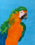 Parrot oil paint print